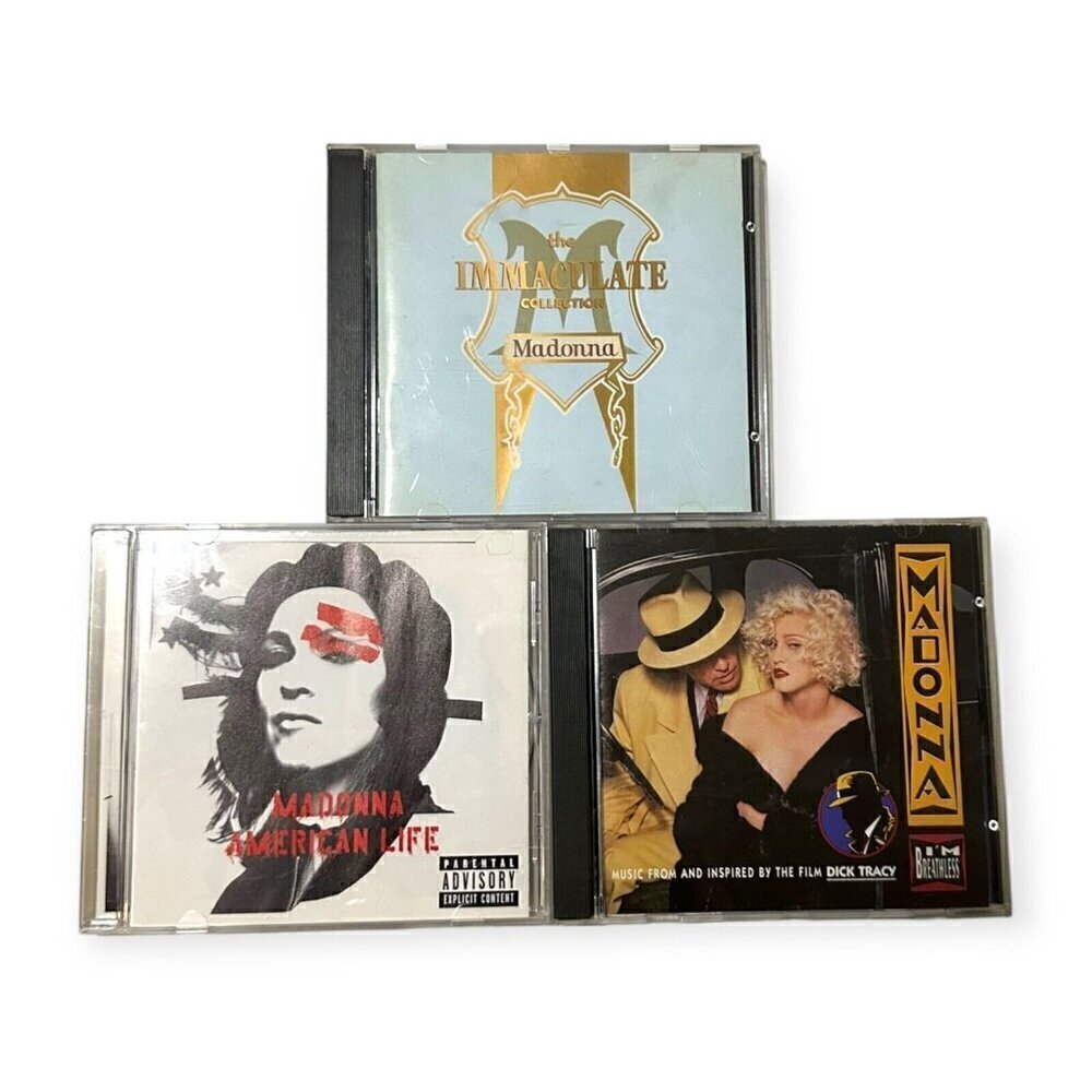 Lot Of 3 Madonna CDs The Immaculate Collection, Dick Tracy, American Life, used